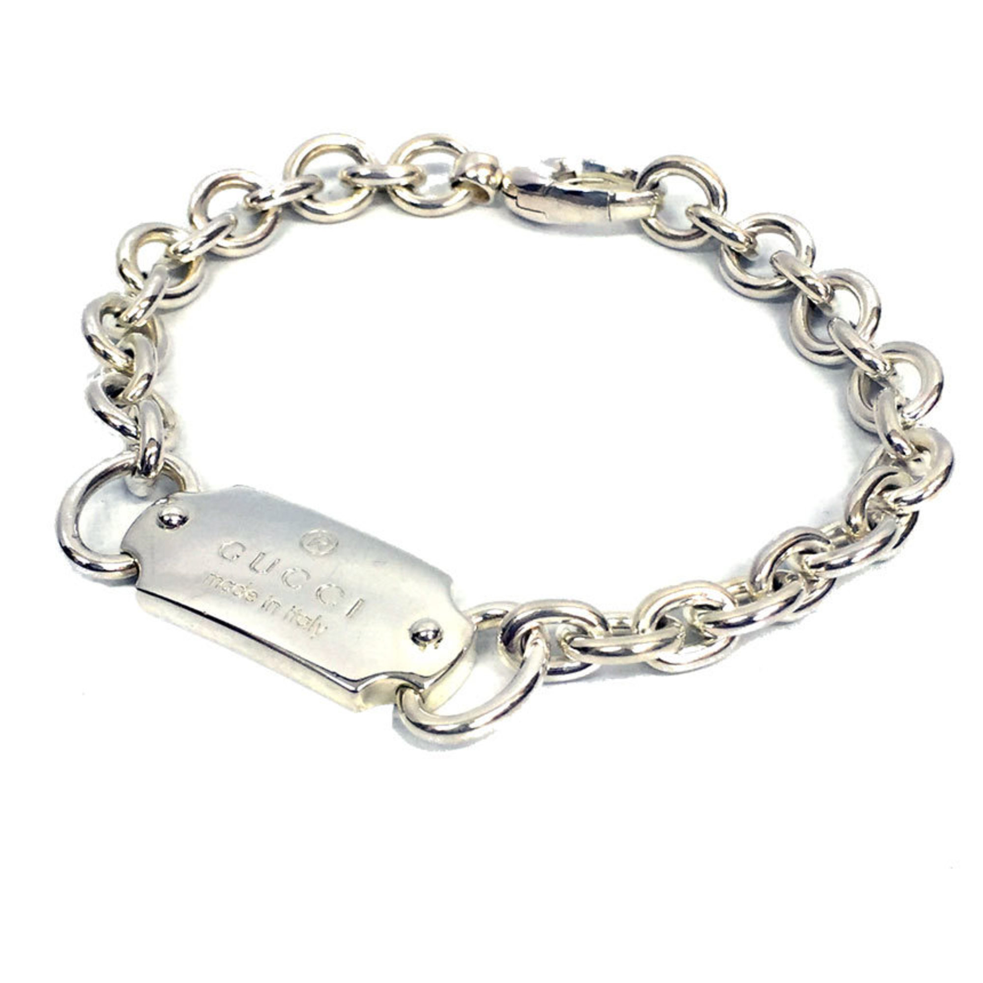 Gucci Chain Plate Bracelet Size 19 Sv925 Silver Men's